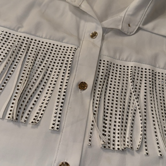 White Cowboy Button Up Shirt - Picture 5 of 5